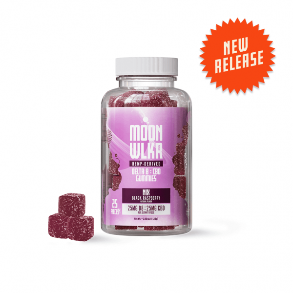 Moonwlkr Delta 8 THC + CBD Gummies - Black Raspberry 25ct